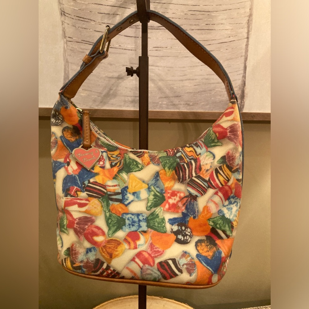 Dooney and Bourke Y2K Candy Bucket Bag on Off White HOBO Rare Hard‎ To Find - Picture 2 of 11